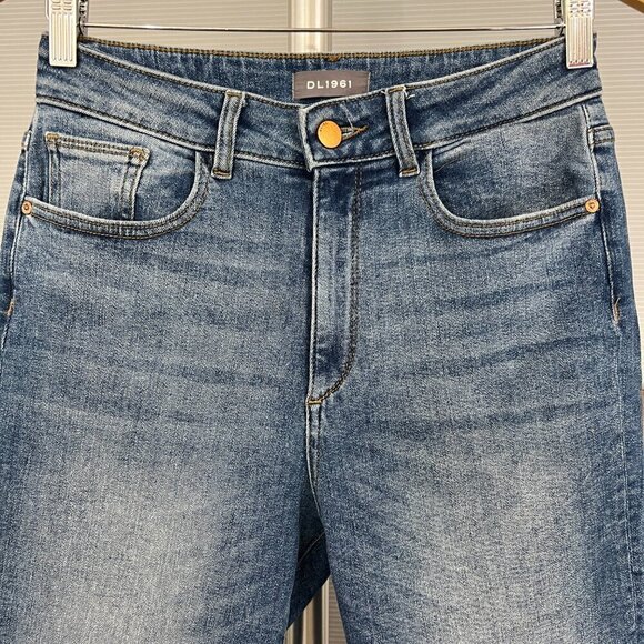 DL1961 Wallace High-Rise Cropped Flare Denim Jeans Color Briggs Sz 27 - Picture 3 of 15